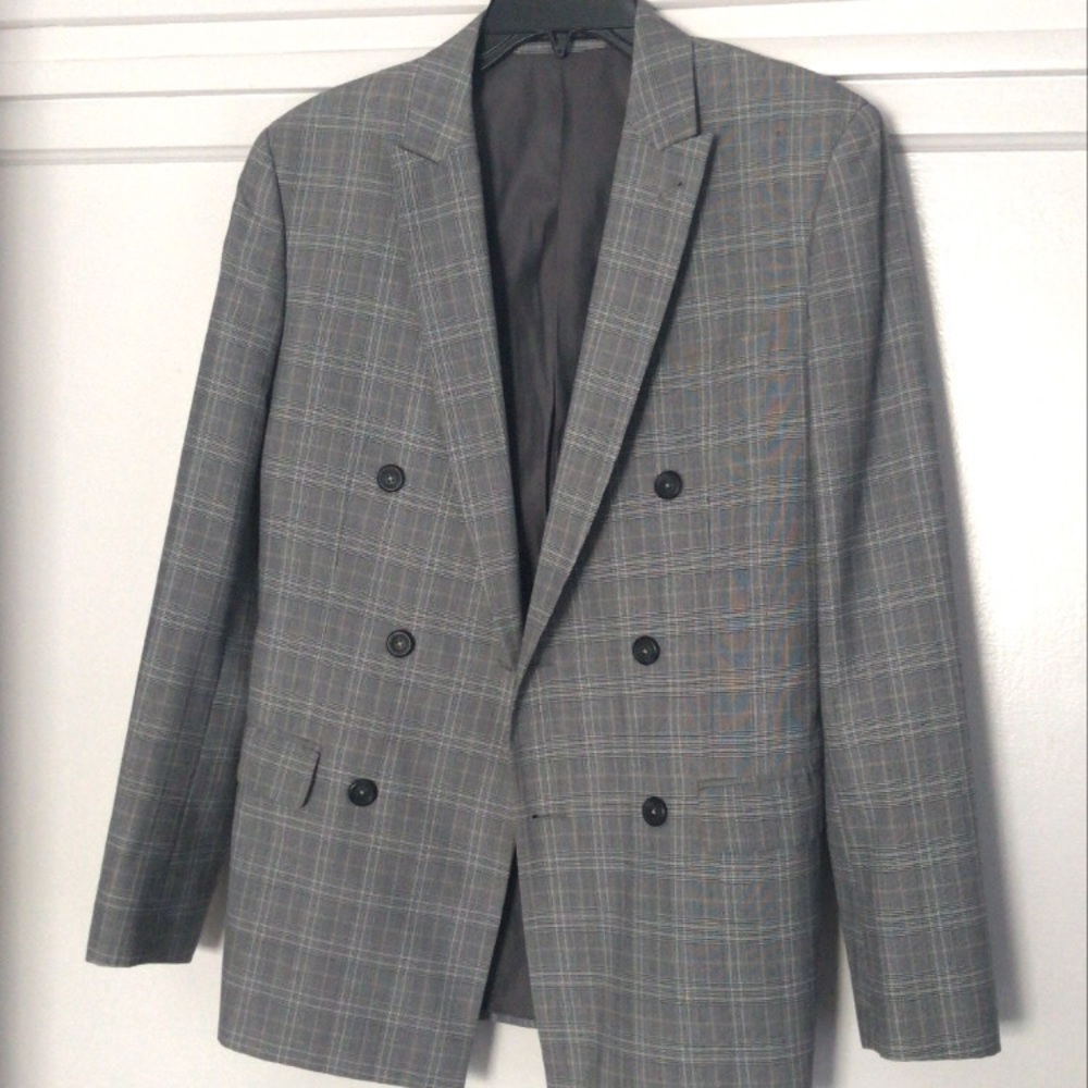 Double breasted grey coat
